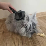 Självrengörande pälsborste med knapp för hund, katt och kanin svart