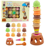 Skicklighetsspel Ice Cream Tower med glasskulor 12 st, kon och skopa