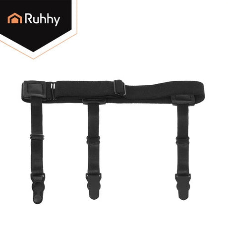 Skjorthållare elastiska benremmar med klämmor, svart 2-pack