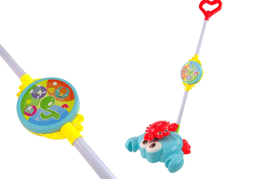 Skjutleksak krabba med ljus och musik, blå/röd, 3+ år