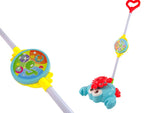 Skjutleksak krabba med ljus och musik, blå/röd, 3+ år