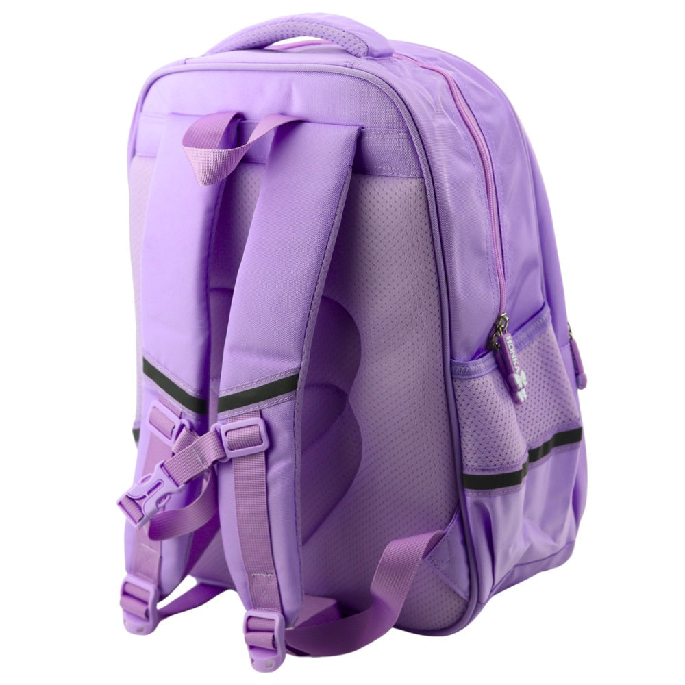 Skolryggsäck 20L lila kattmotiv med reflexer 41x30x16 cm