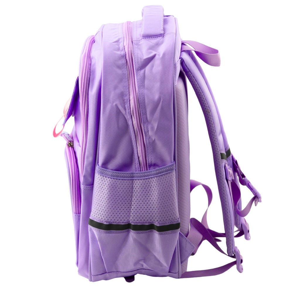 Skolryggsäck 20L lila kattmotiv med reflexer 41x30x16 cm