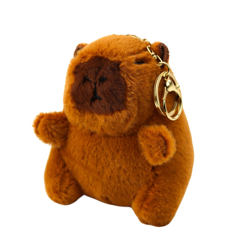 Skolryggsäck capybara beige 25L 42x30x20 cm med pins & nyckelring