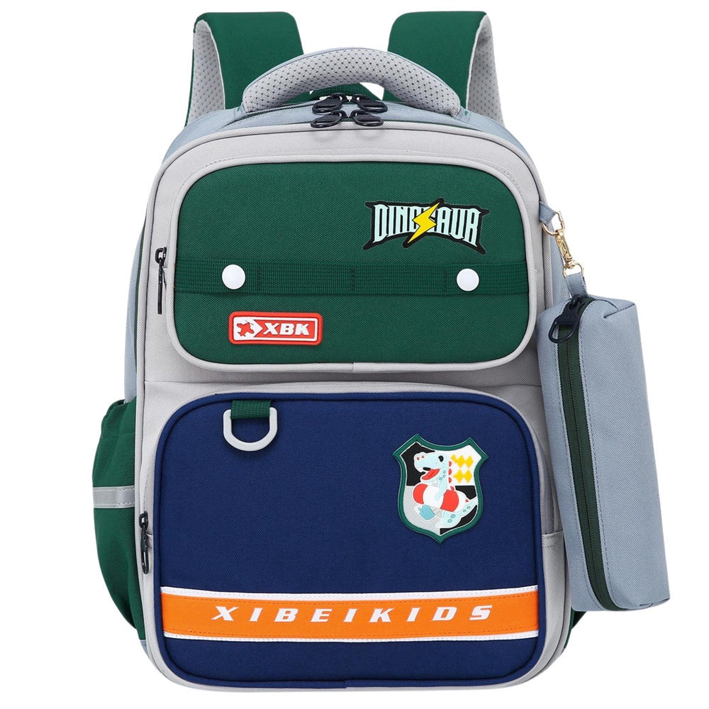 Skolryggsäck dinosaurie 16L 39x27x15 cm med pennfodral