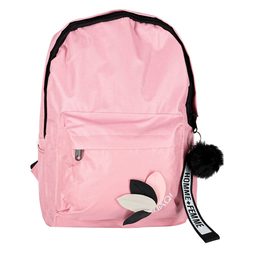 Skolryggsäck rosa 9 l polyester 600D 35 cm med nyckelring