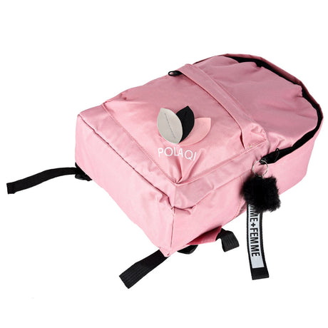 Skolryggsäck rosa 9 l polyester 600D 35 cm med nyckelring
