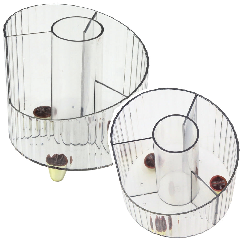 Skrivbordorganisatör plast vit transparent med flera fack 12,5x12 cm