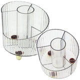Skrivbordorganisatör plast vit transparent med flera fack 12,5x12 cm