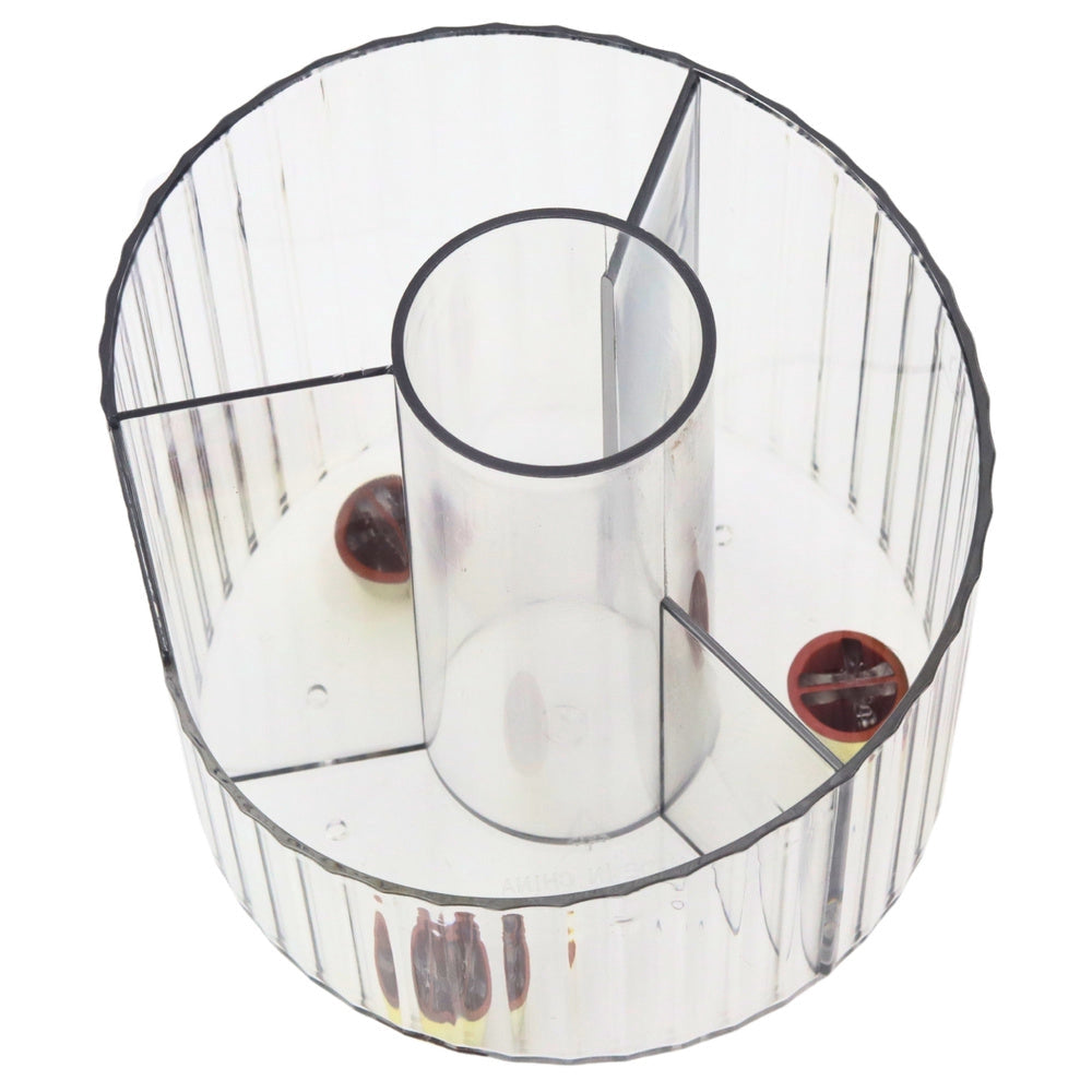 Skrivbordorganisatör plast vit transparent med flera fack 12,5x12 cm