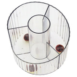 Skrivbordorganisatör plast vit transparent med flera fack 12,5x12 cm