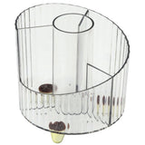 Skrivbordorganisatör plast vit transparent med flera fack 12,5x12 cm
