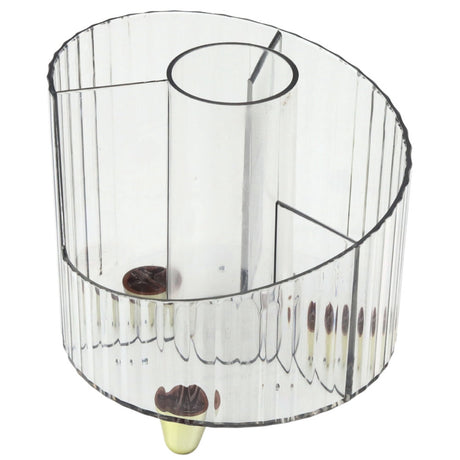 Skrivbordorganisatör plast vit transparent med flera fack 12,5x12 cm