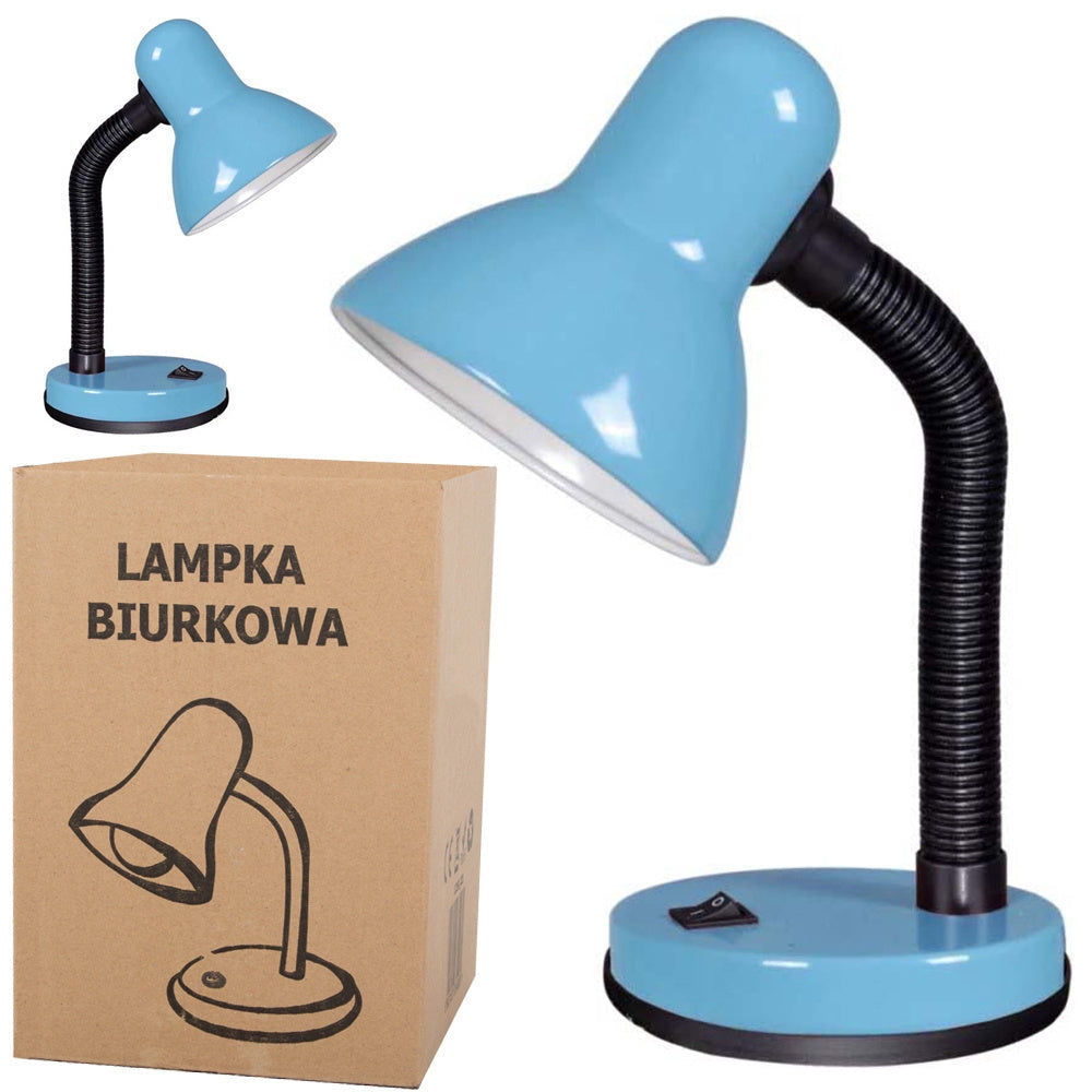Skrivbordslampa E27 blå med justerbar arm 40 W