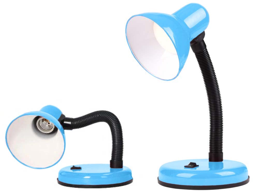 Skrivbordslampa E27 blå med justerbar arm 40 W