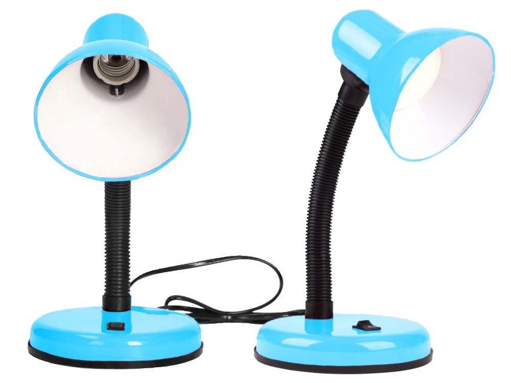 Skrivbordslampa E27 blå med justerbar arm 40 W