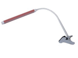 Skrivbordslampa LED med klämfäste USB 24 LED vit/rosa