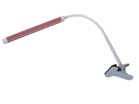 Skrivbordslampa LED med klämfäste USB 24 LED vit/rosa