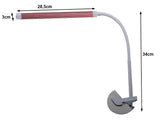 Skrivbordslampa LED med klämfäste USB 24 LED vit/rosa