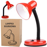 Skrivbordslampa metall röd med justerbar arm E27 max 40W