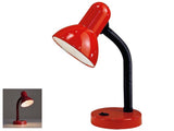 Skrivbordslampa metall röd med justerbar arm E27 max 40W
