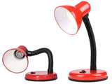 Skrivbordslampa metall röd med justerbar arm E27 max 40W