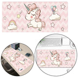 Skrivbordsmatta 80x30 cm gummi/textil, enhörning rosa, 1-pack