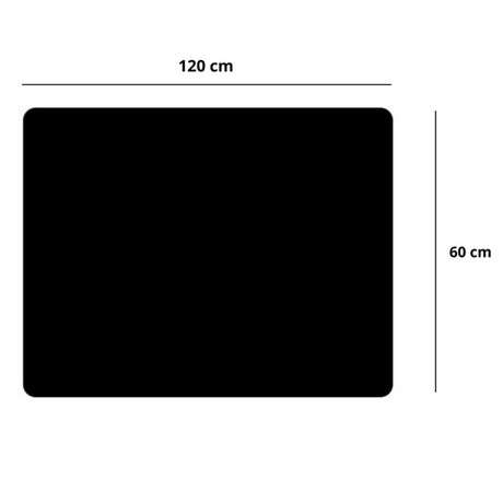 Skrivbordsmatta/musmatta 120x60 cm svart antislip vattentålig