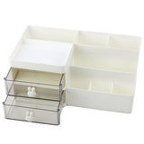 Skrivbordsorganisatör plast 2 lådor 8 fack 28,5x17x12 cm