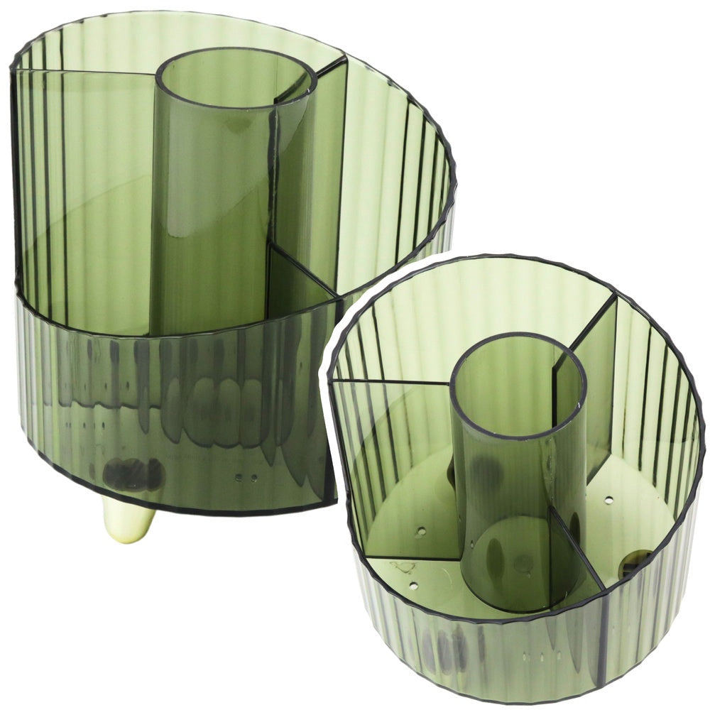 Skrivbordsorganiserare pennställ plast transparent grön 12,5x12 cm