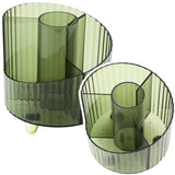 Skrivbordsorganiserare pennställ plast transparent grön 12,5x12 cm