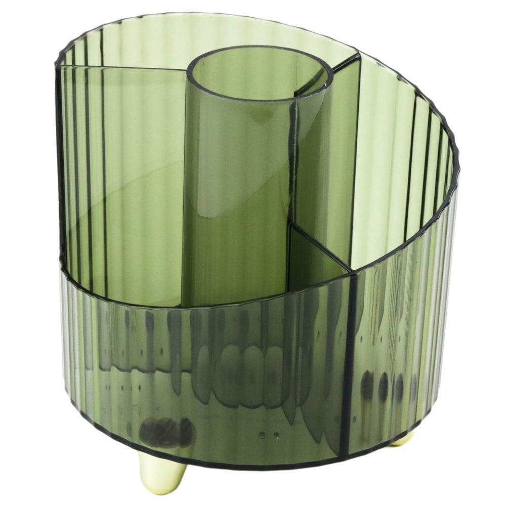 Skrivbordsorganiserare pennställ plast transparent grön 12,5x12 cm