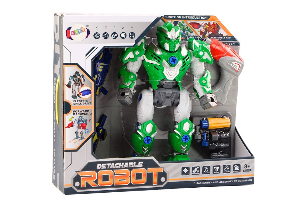 Skruvrobot leksak med borrmaskin & skruvmejsel, ljus/ljud, 36,5 cm