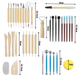 Skulpteringsverktyg för lera 40 delar XXL-set med rullväska 58x22 cm