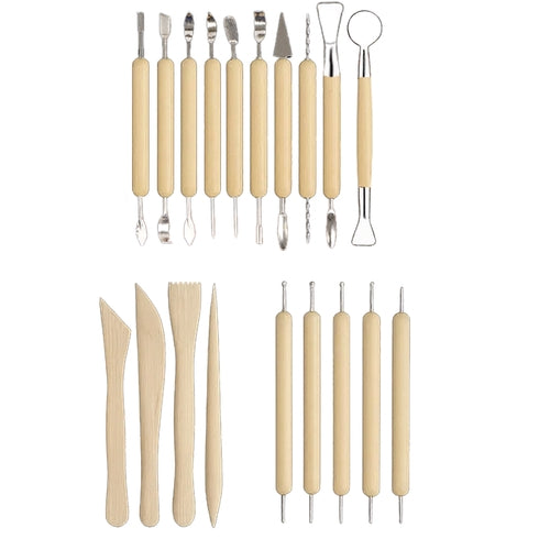 Skulpteringsverktyg för lera 40 delar XXL-set med rullväska 58x22 cm