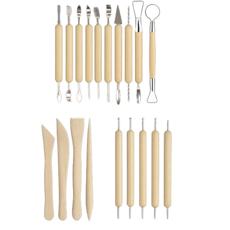 Skulpteringsverktyg för lera 40 delar XXL-set med rullväska 58x22 cm