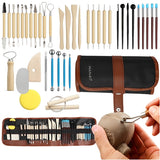 Skulpteringsverktyg för lera 40 delar XXL-set med rullväska 58x22 cm