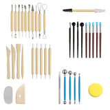 Skulpteringsverktyg för lera 40 delar XXL-set med rullväska 58x22 cm