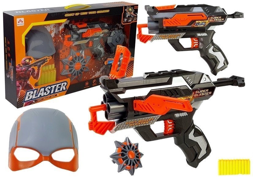 Skumdartpistol leksak med mask och 10 skumkulor, CE-märkt 6+