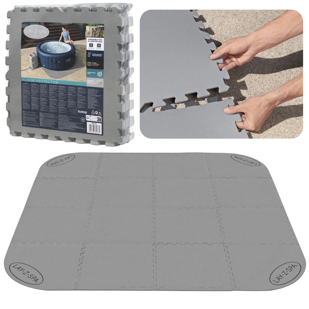 Skummatta golvskydd för spa/jacuzzi 196x196 cm 17 delar Lay-Z-Spa