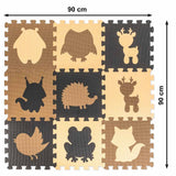 Skum pusselmatta EVA 9 delar 85x85 cm björn, antiglid, vattentålig