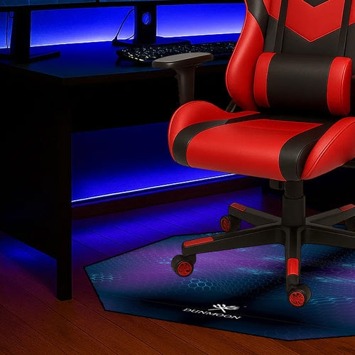 Skyddsmatta för gamingstol 120 cm svart halkfri vattentät 4 mm