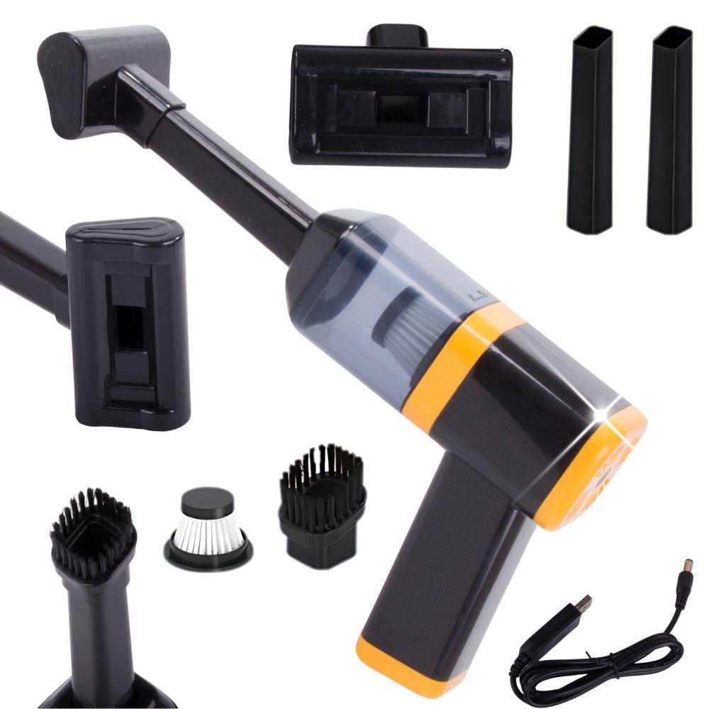 Sladdlös handdammsugare 120W 0,3L HEPA USB-laddning vit/svart