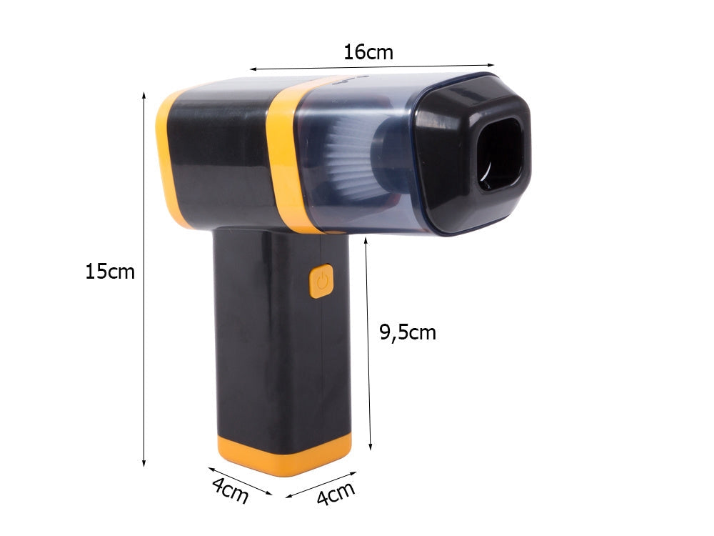 Sladdlös handdammsugare 120W 0,3L HEPA USB-laddning vit/svart