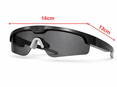 Smarta glasögon med 2K-kamera 8MP Bluetooth 5.3 svart