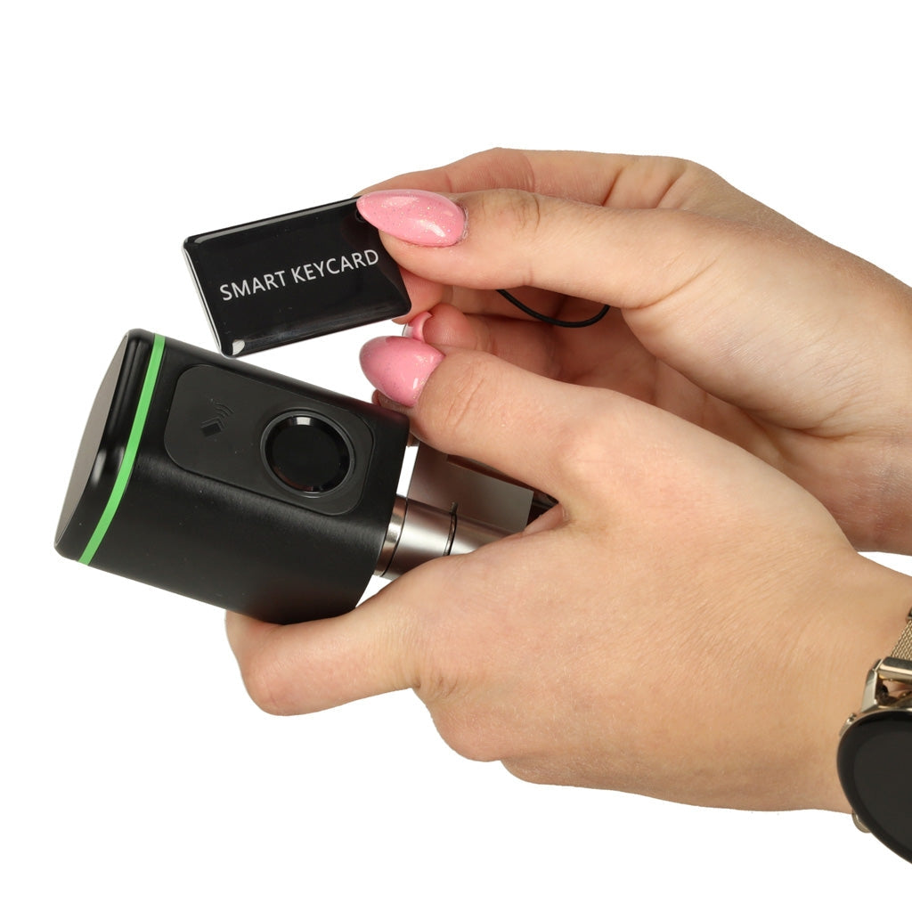 Smart dörrlås med fingeravtryck RFID app och nyckel, för 30-60 mm dörr