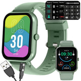 Smartwatch med Bluetooth-samtal grön silikonarmband 5–7 dagar