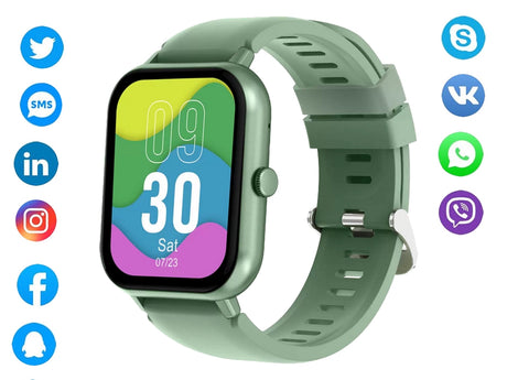 Smartwatch med Bluetooth-samtal grön silikonarmband 5–7 dagar