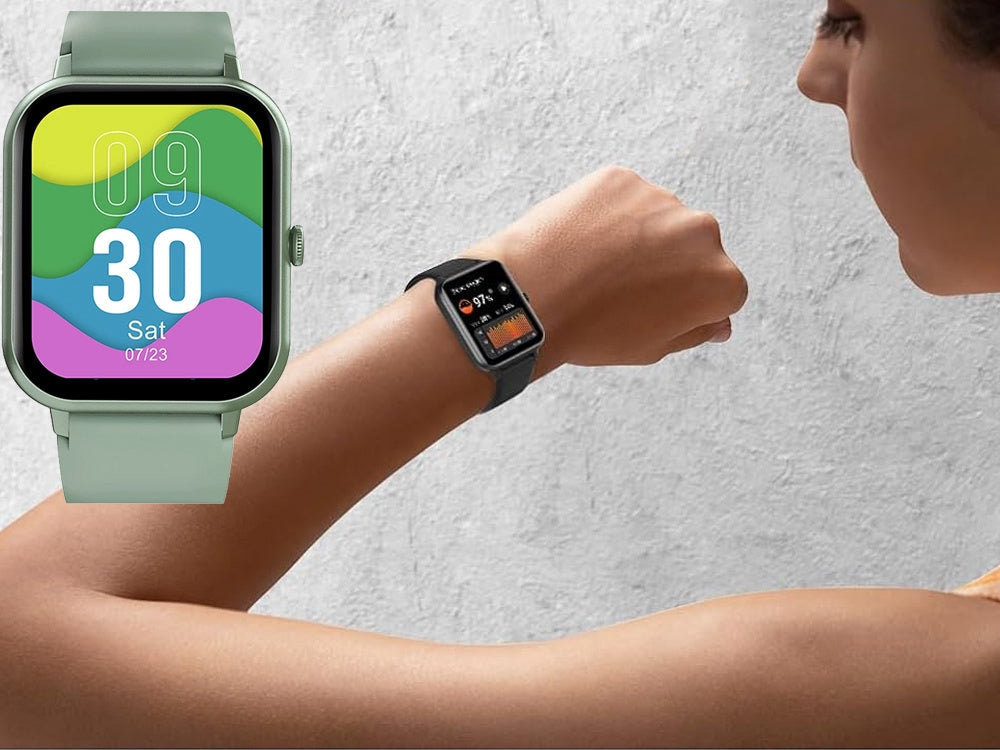 Smartwatch med Bluetooth-samtal grön silikonarmband 5–7 dagar
