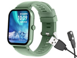 Smartwatch med Bluetooth-samtal grön silikonarmband 5–7 dagar